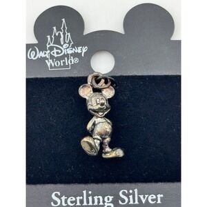 Disney Sterling Silver Mickey Mouse Charm Pendant Dangle Walt Disney World